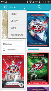 Menu, including store access on android. 